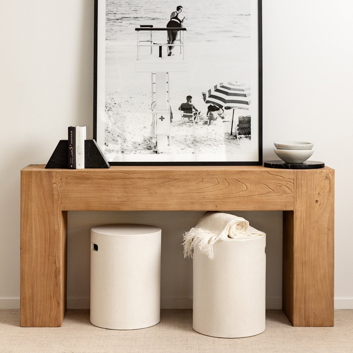 Concrete Pipe Side Table/Stool - Chalk