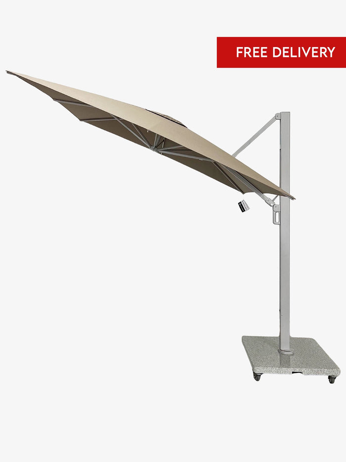 Greenslades Porto Cantilever Umbrella - 2.5m Square - Taupe