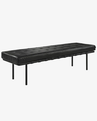 Artwood Princetown Leather Bench - Mountain Black