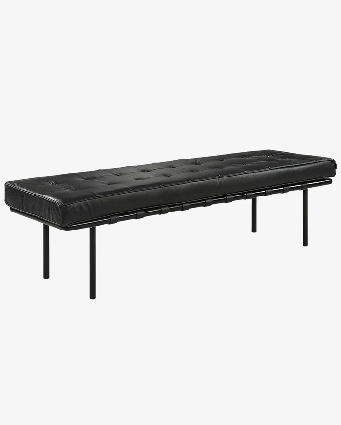 Artwood Princetown Leather Bench - Mountain Black