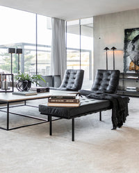 Artwood Princetown Leather Bench - Mountain Black