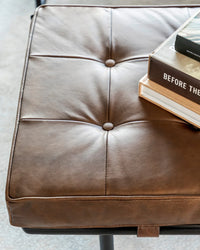 Artwood Princetown Leather Bench - Chocolate Brown