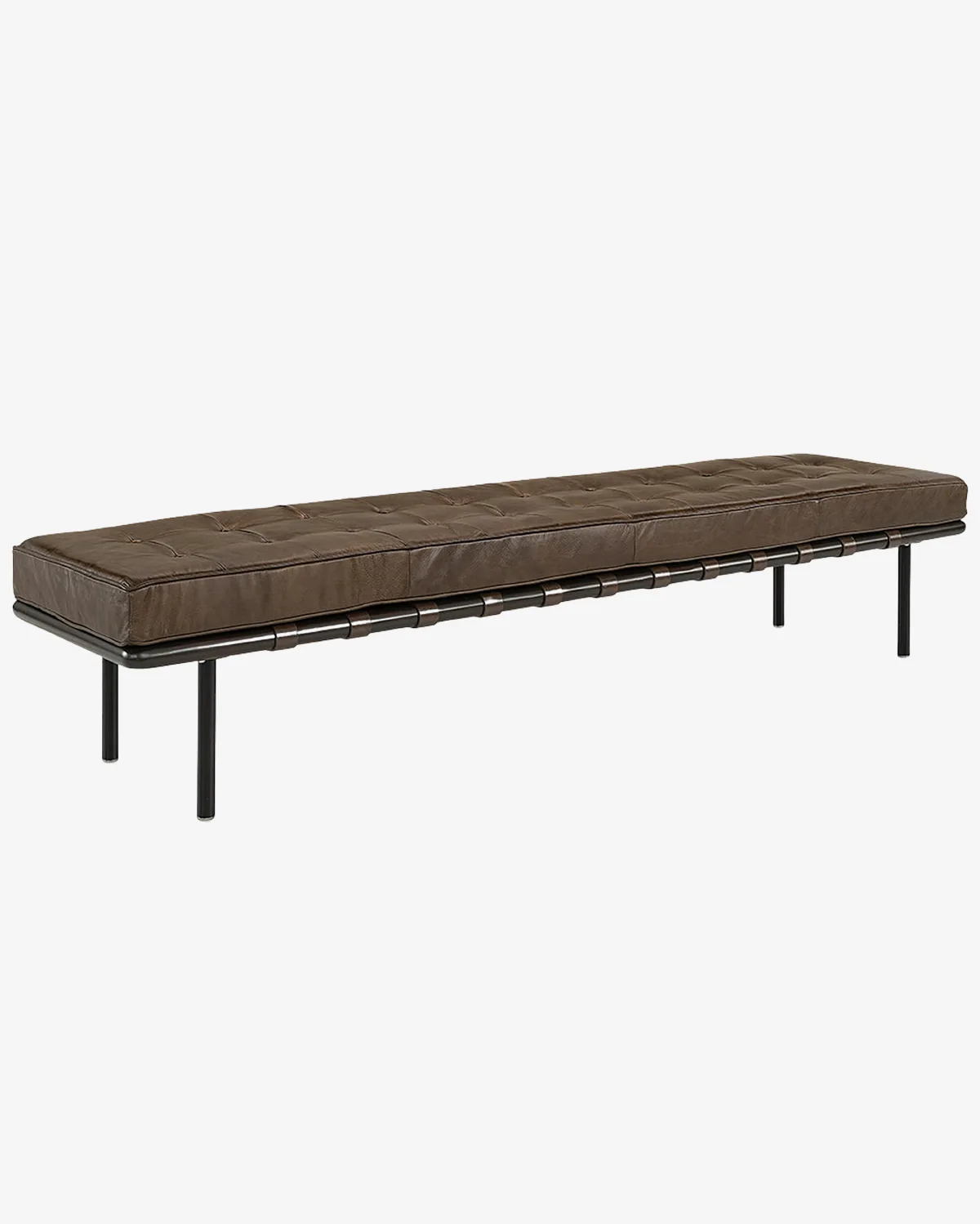 Artwood Princetown Leather Bench - Chocolate Brown