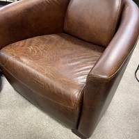Halo Rocket Leather Armchair - Vintage Cigar