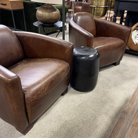 Halo Rocket Leather Armchair - Vintage Cigar