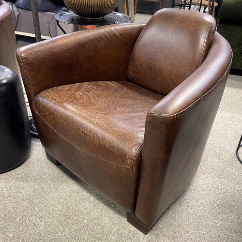 Halo Rocket Leather Armchair - Vintage Cigar