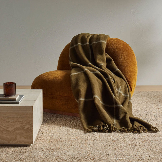 Weave Ranfurly Wool Throw - Kelp