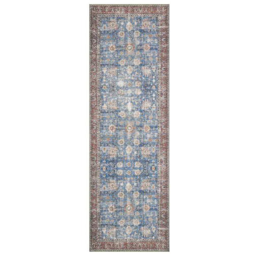 Loloi Loren Floor Rug - Blue/Brick - 76CM x 2.29M Runner