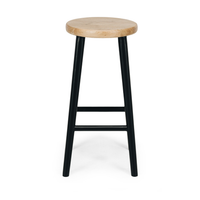 Reid Oak Barstool - Black