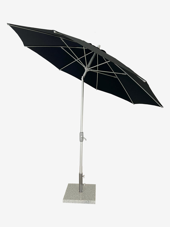 Greenslades Remy Tilting Outdoor Umbrella - Fibreglass Arms - 2.7m Round - Black