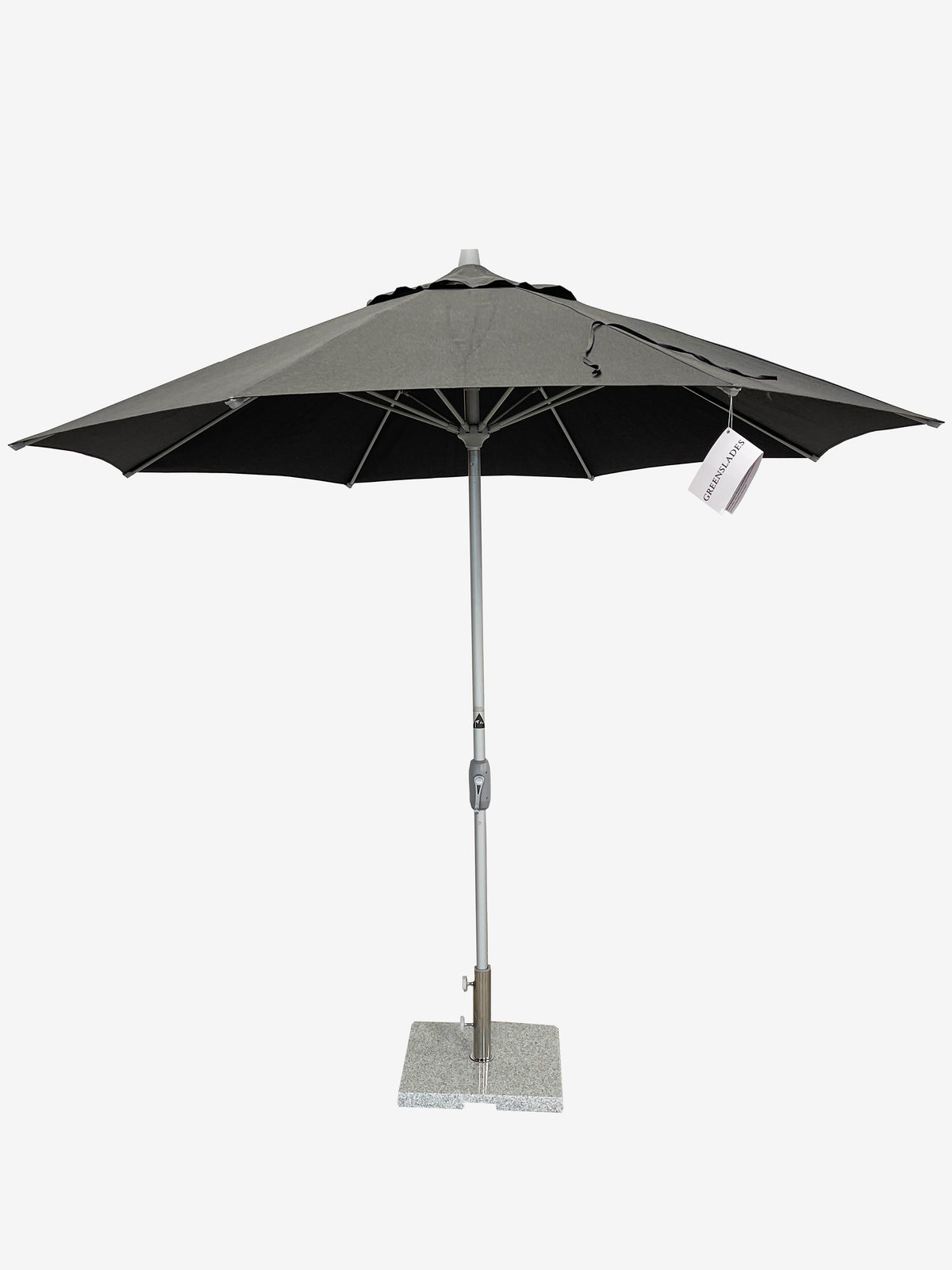 Greenslades Remy Tilting Outdoor Umbrella - Fibreglass Arms - 2.7m Octagonal - Charcoal