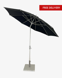 Greenslades Remy Tilting Outdoor Umbrella - Fibreglass Arms - 2.7m Octagonal - Black