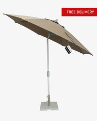 Greenslades Remy Tilting Outdoor Umbrella - Fibreglass Arms - 2.7m Octagonal - Taupe