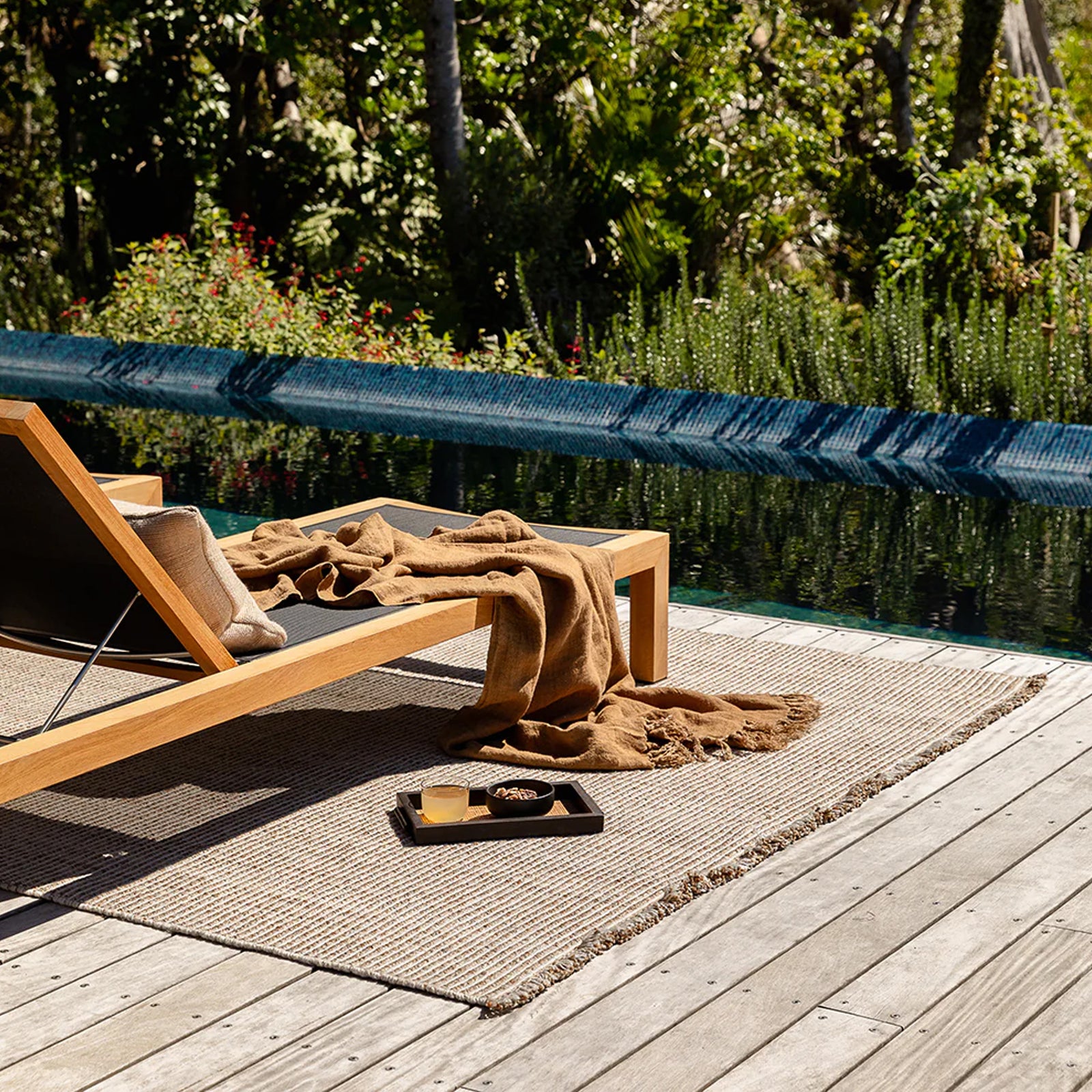 Rhodes Outdoor Floor Rug - Teak - 250cm x 350cm