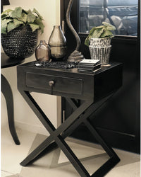 Italia Riviera Bedside Table - Black