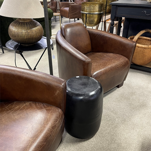 Halo Rocket Leather Armchair - Vintage Cigar