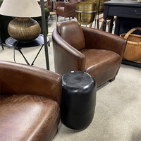 Halo Rocket Leather Armchair - Vintage Cigar