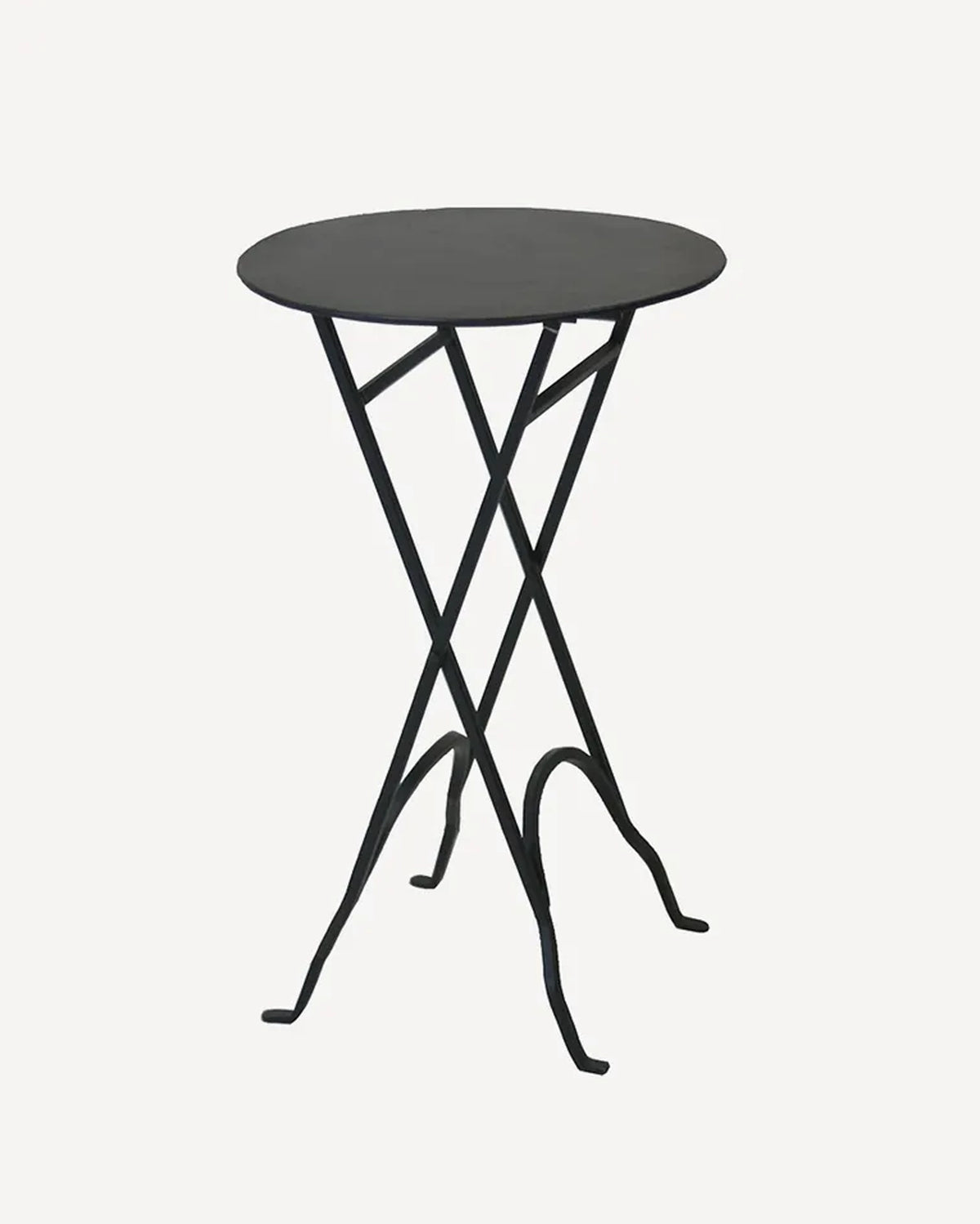 Round Black Folding Side Table