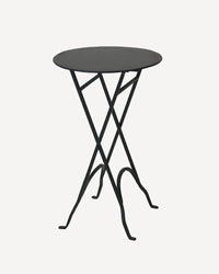 Round Black Folding Side Table