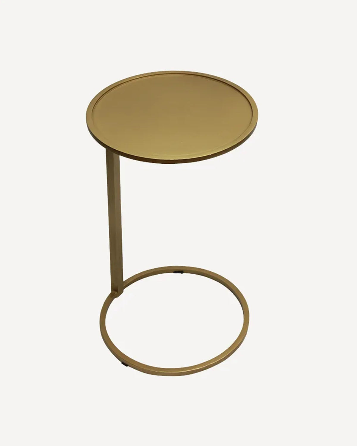 Small  Round Couch Side Table - Brass