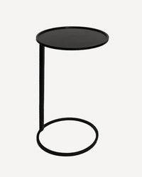 Small Round Couch Side Table - Black