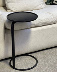 Small Round Couch Side Table - Black