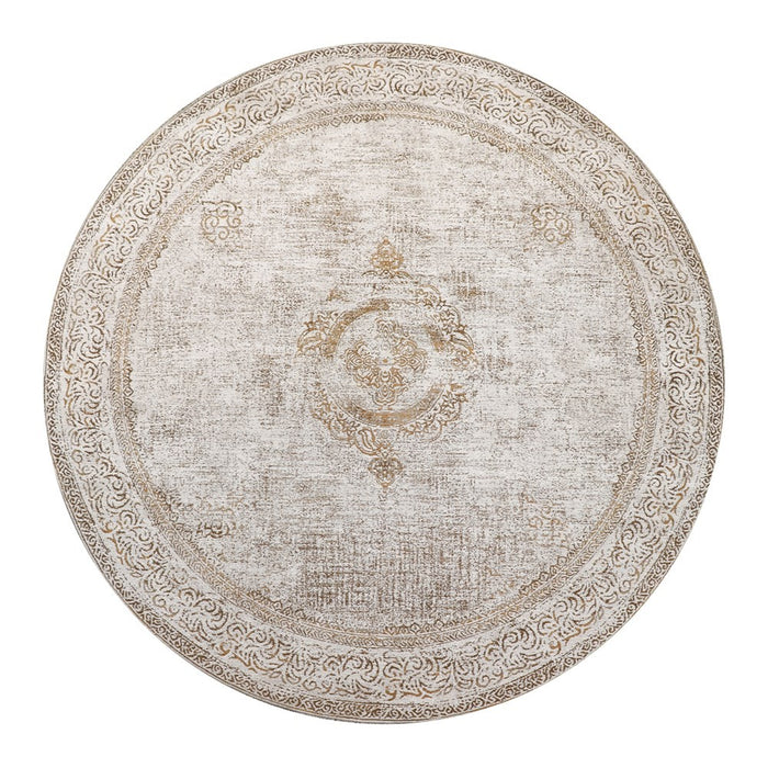 Antalya Round Floor Rug - Honey/Grey - 250cm