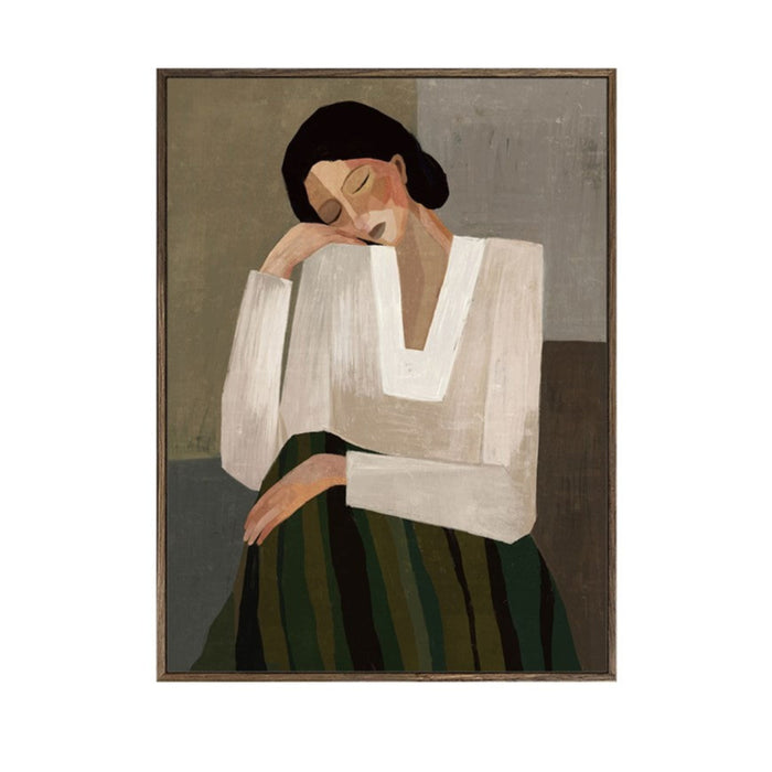 Rue Framed Canvas with Hand Painting