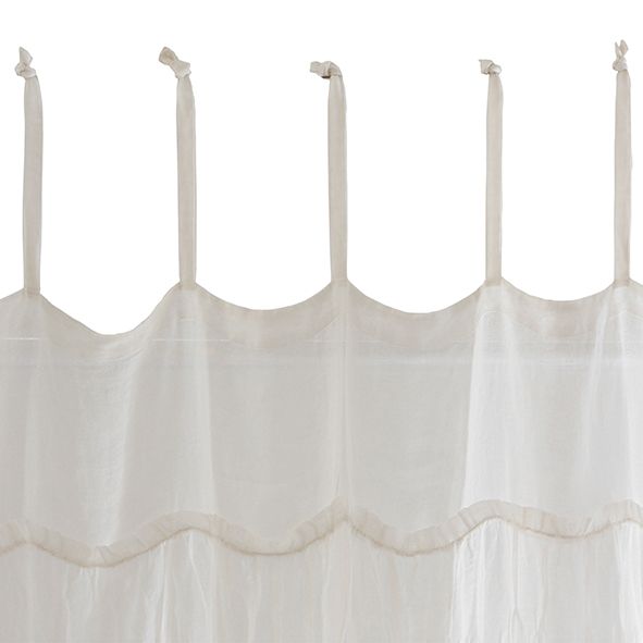 Ruffles Linen Curtain - White
