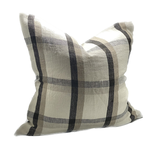 Sanctuary Cushion with Feather Inner - Ivory Stripe