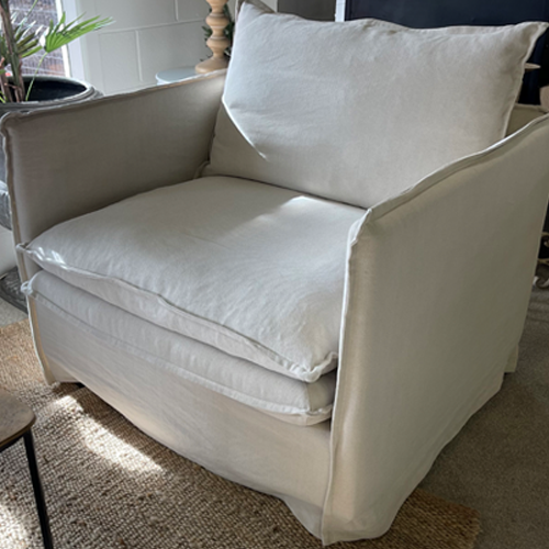Linen slipcover armchair hotsell