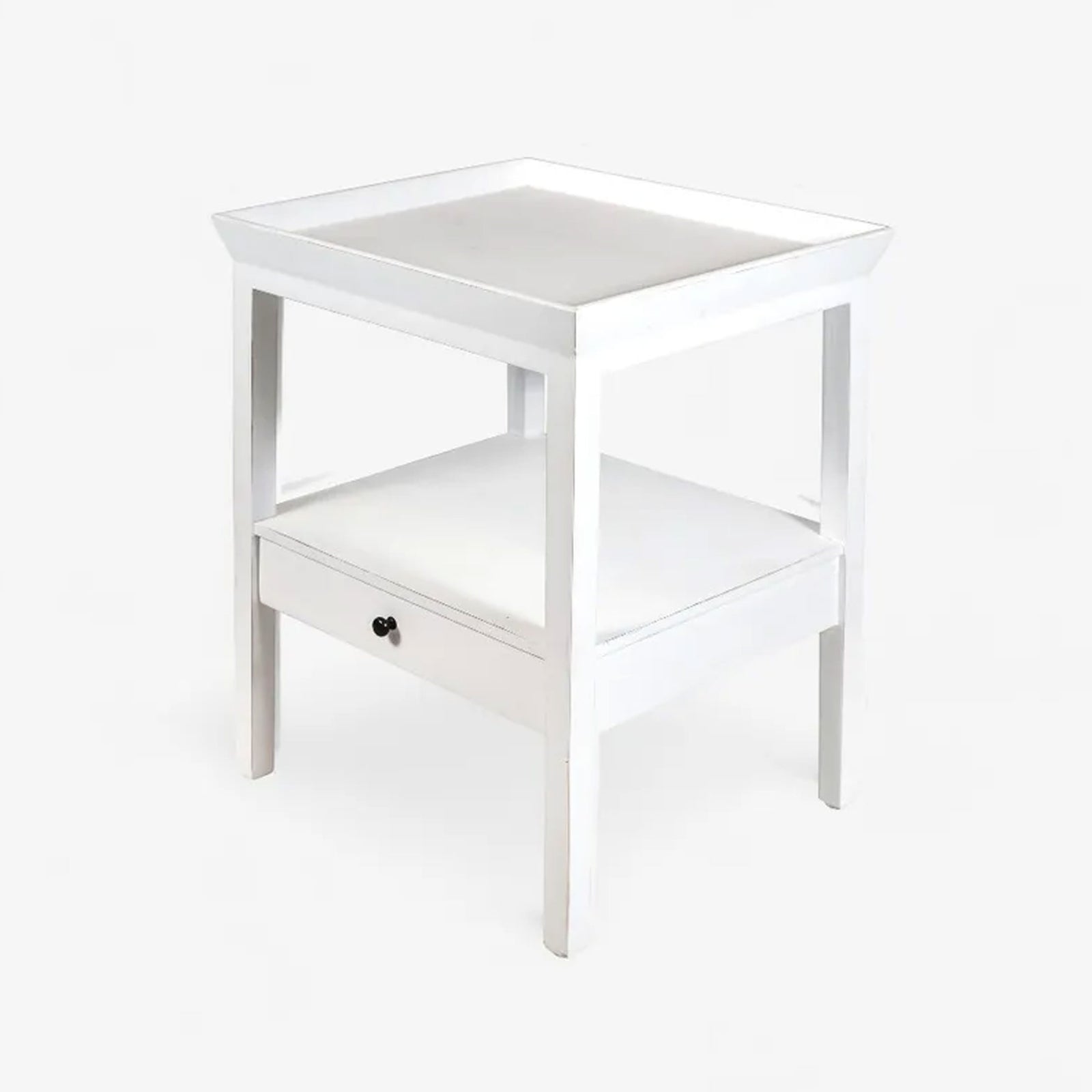 Santiago White Bedside Table