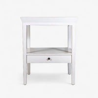 Santiago White Bedside Table