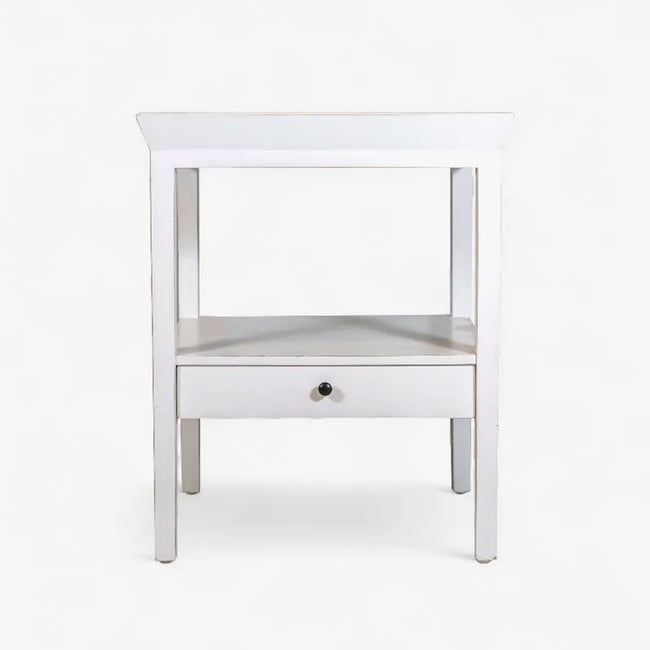 Santiago White Bedside Table