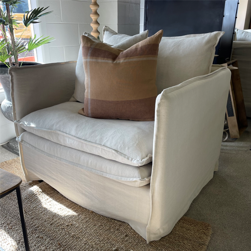 Santorini Slip Cover Armchair - Natural Linen