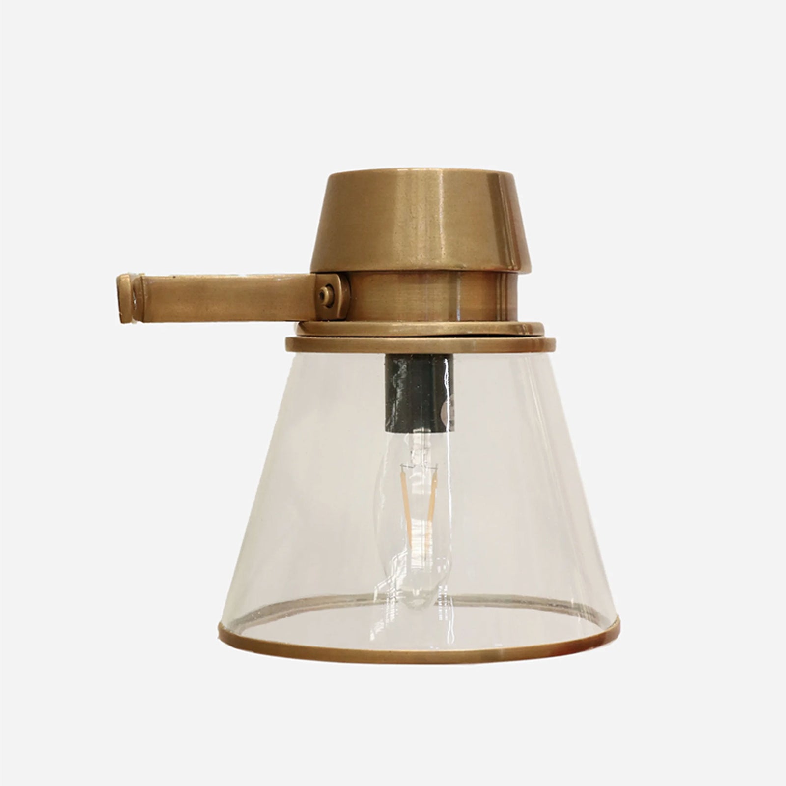 Saville Glass Wall Lamp in Antique Brass