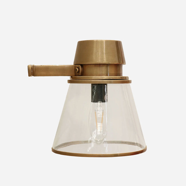 Saville Glass Wall Lamp in Antique Brass