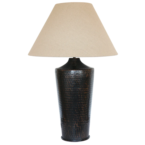 Saville Tall Urn Lamp in Dark Bronze + Shade