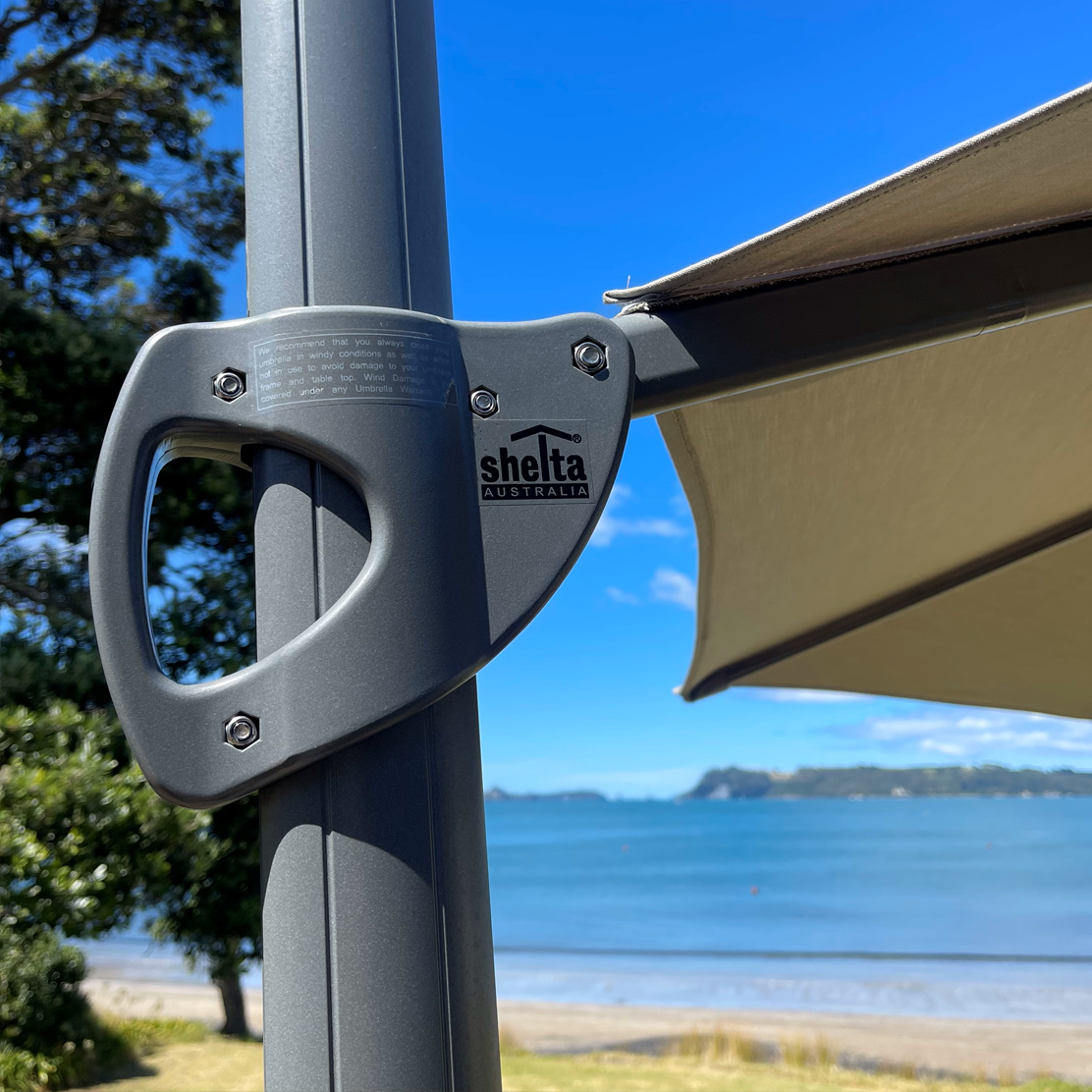Shelta Navare Cantilever Umbrella - O'bravia™ Fabric - 3.3m Octagonal - Platinum