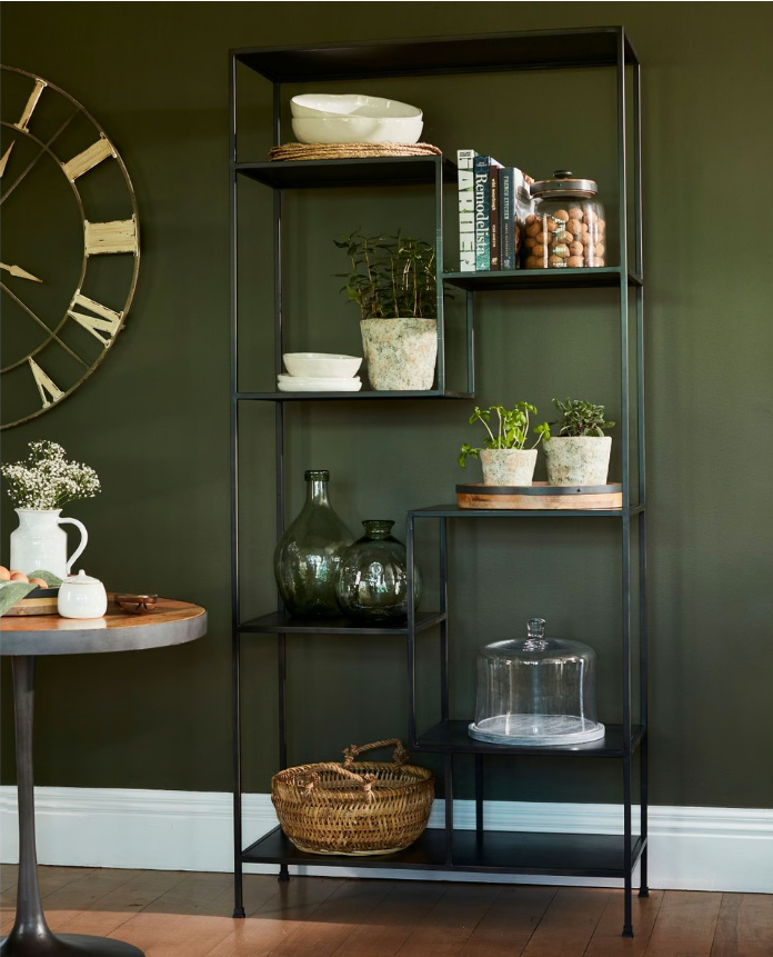 Black Metal Staggered Shelf