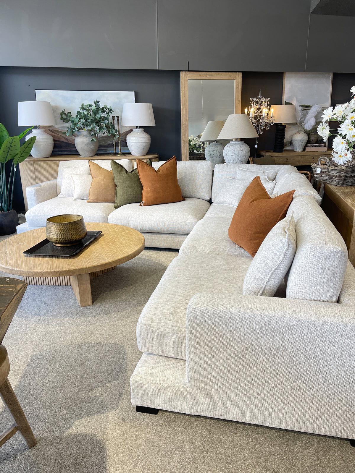 Sienna Large Deep Corner Lounge Suite - Natural