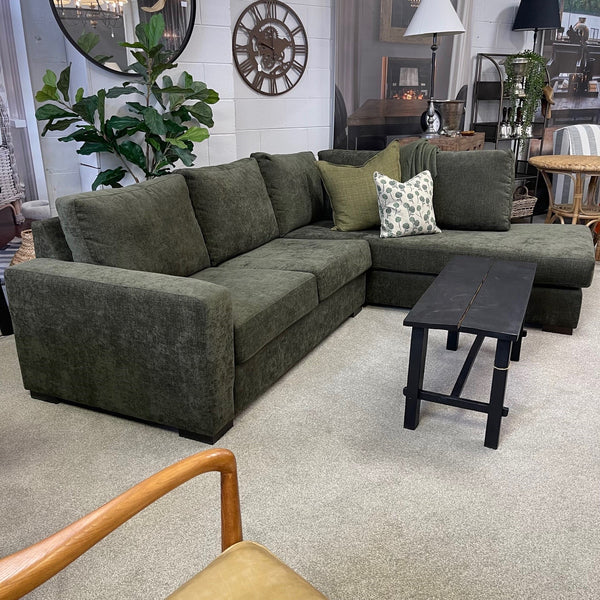 Bellamy 2.5 Seater with Corner Chaise - Poker Fabric - NZ Made