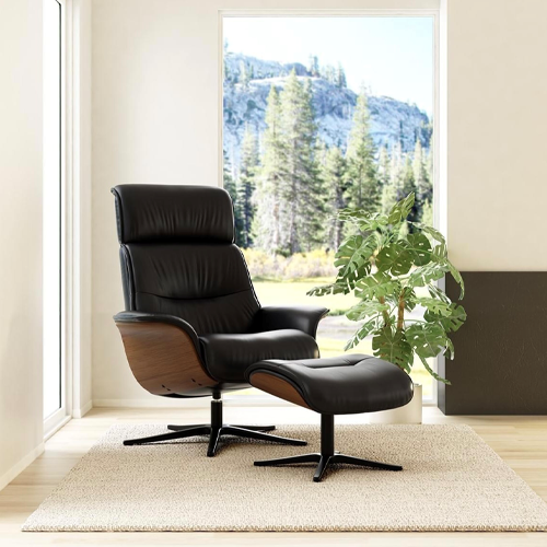 img space 5300 recliner chair in black leather