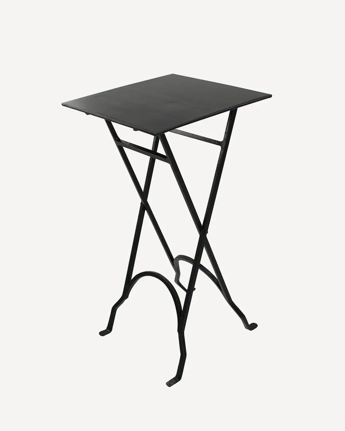 Square Black Folding Iron Side Table