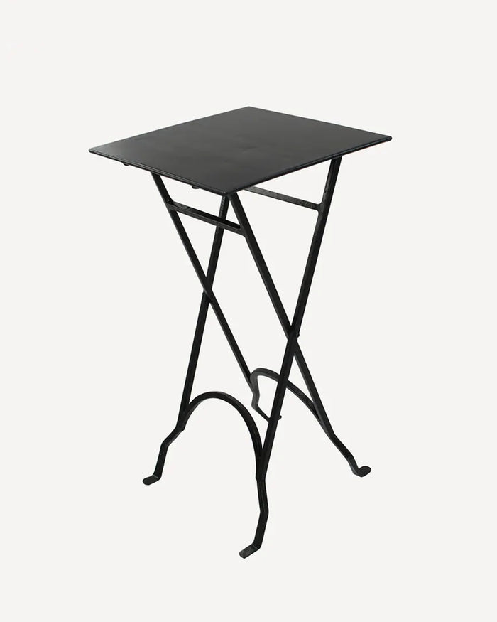 Square Black Folding Iron Side Table