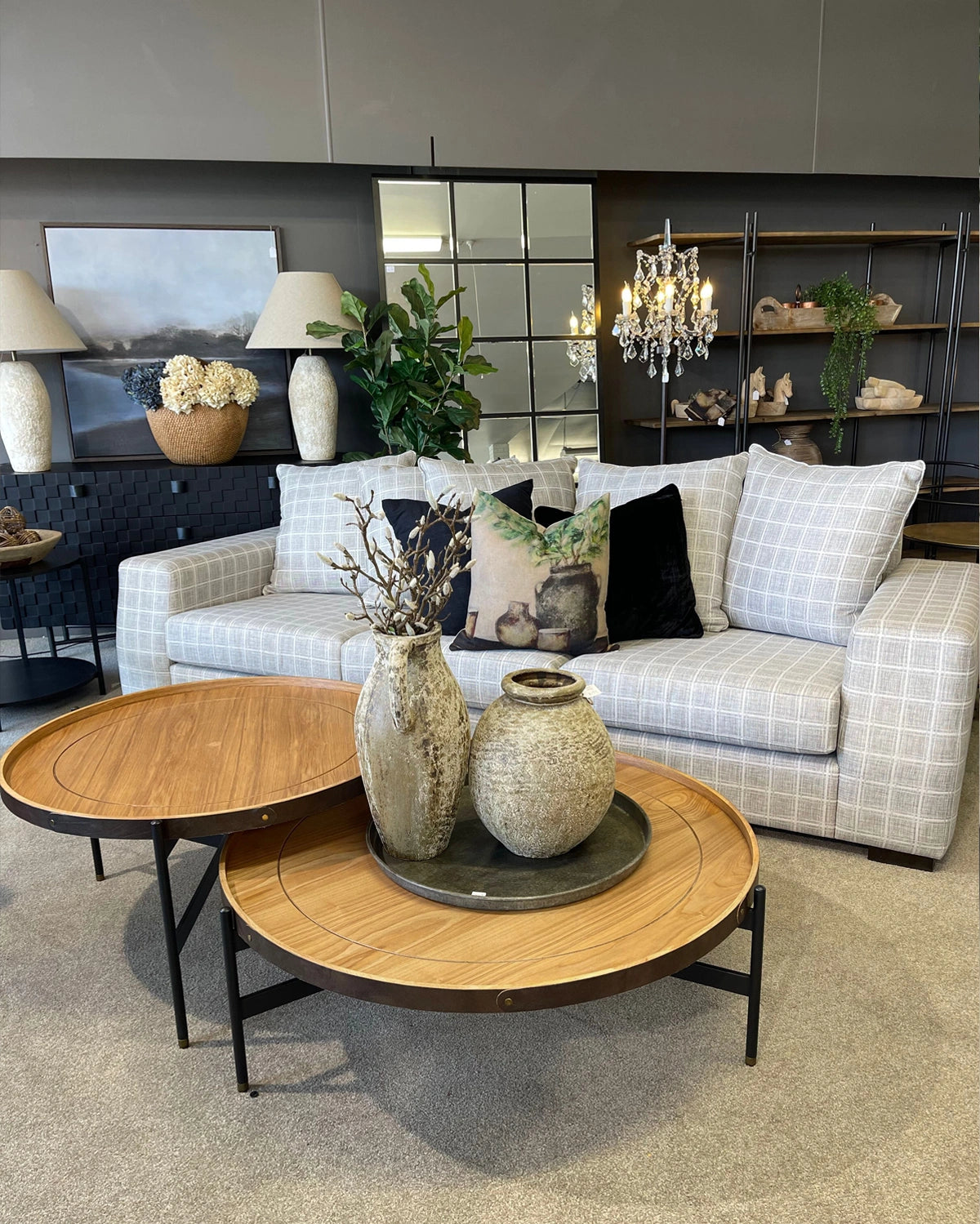 Sutcliffe 3.5 + 2.5 Seater Lounge Suite - Light Check - NZ Made