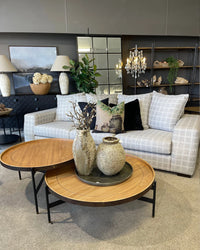 Harwood Round Coffee Table - Nest of 2 - Natural