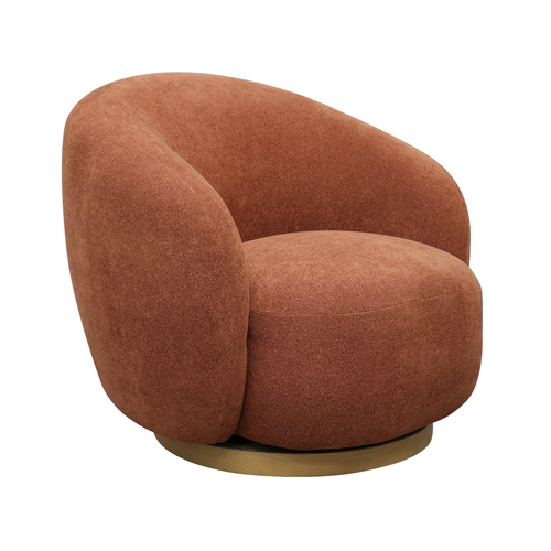 Aura Swivel Armchair - Rust