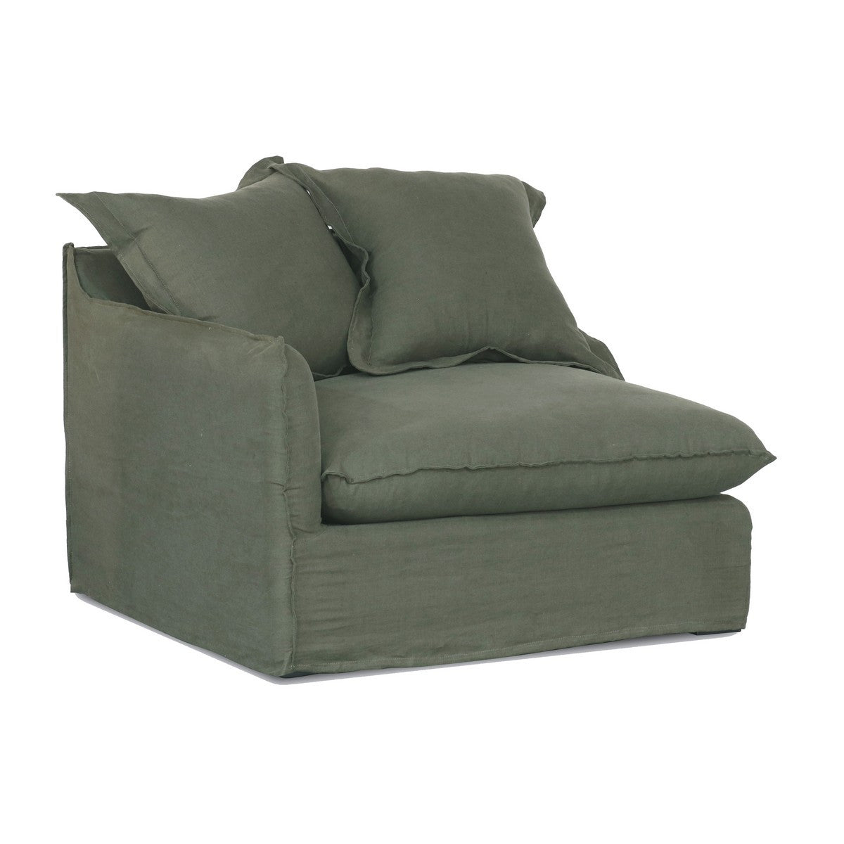 Ottawa Slipcover Modular Sofa Left Corner Olive Belgium Linen