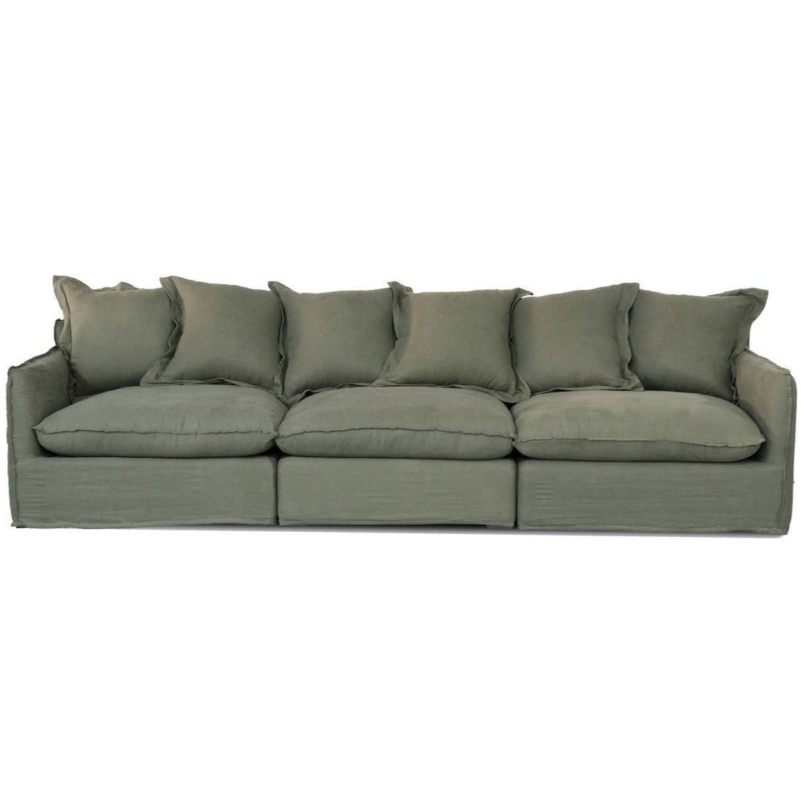 Ottawa Slipcover Modular Sofa Left Corner Olive Belgium Linen
